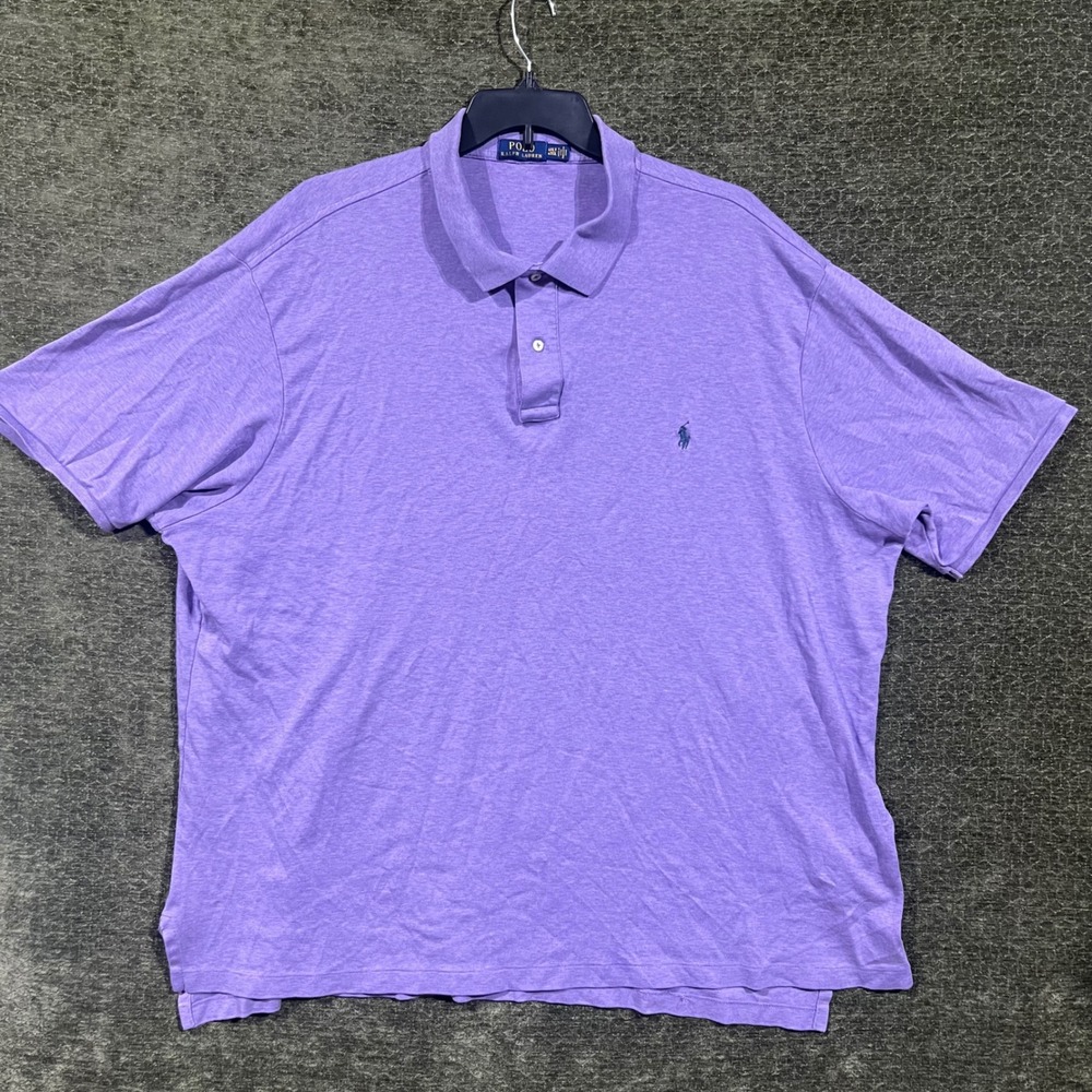Polo Ralph Lauren Polo Shirt Mens 4XLT Purple Short Sleeve Cotton Pony Logo